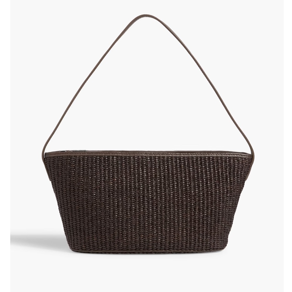 NWT Brunello Cucinelli raffia shoulder bag